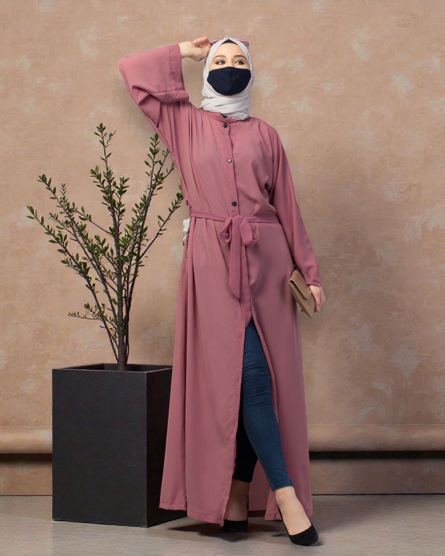 Front Open Abaya With Kimono Sleeves