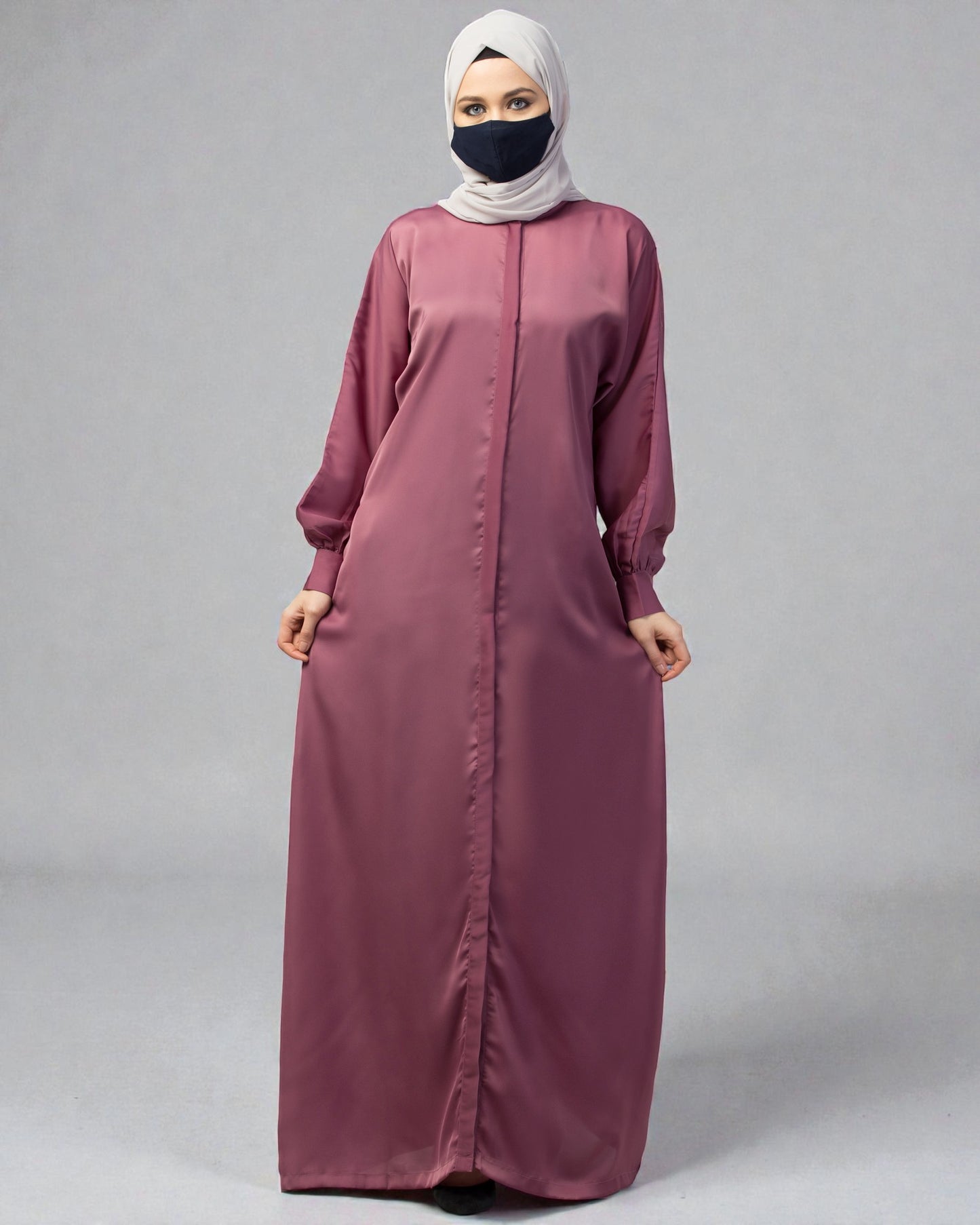 Front Open Nida Abaya With Cuff & Placket