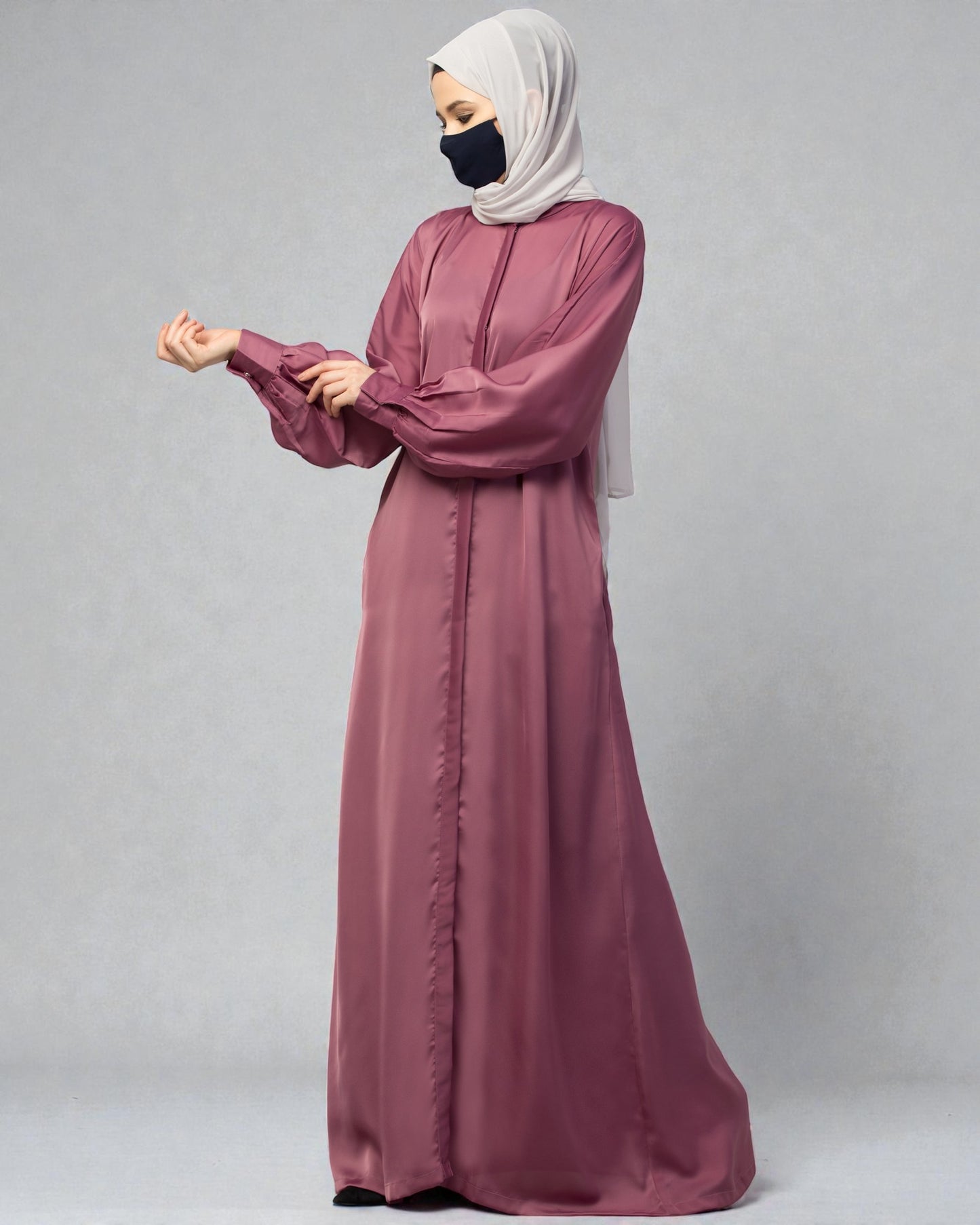 Front Open Nida Abaya With Cuff & Placket