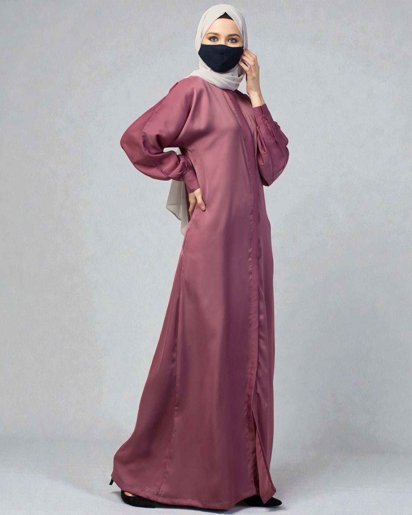Front Open Nida Abaya With Cuff & Placket