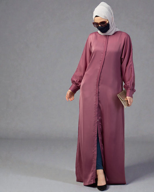Front Open Nida Abaya With Cuff & Placket
