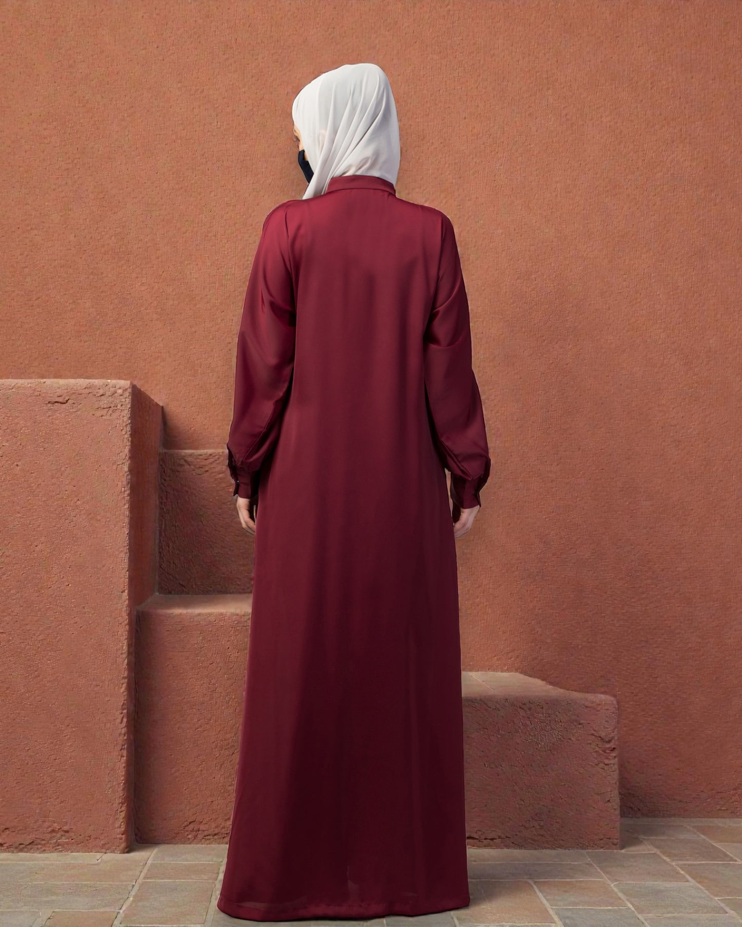 Front Open Nida Abaya With Cuff & Placket