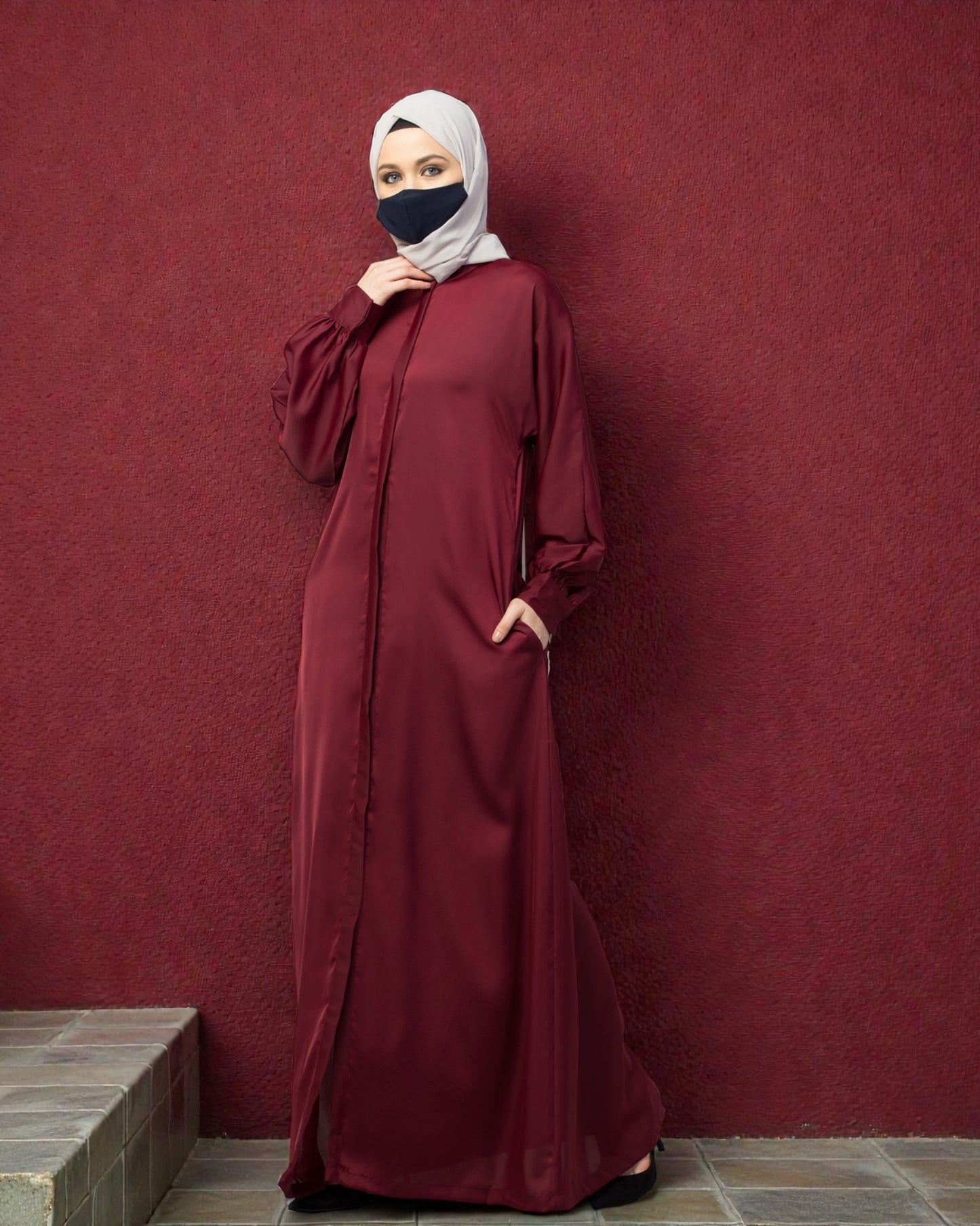 Front Open Nida Abaya With Cuff & Placket