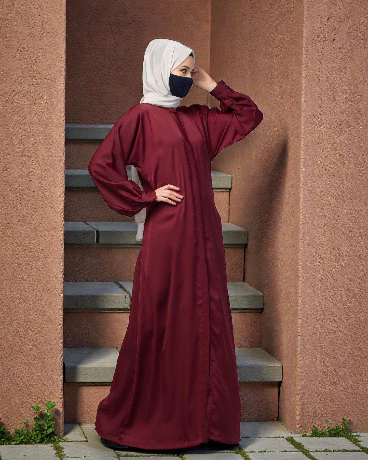 Front Open Nida Abaya With Cuff & Placket