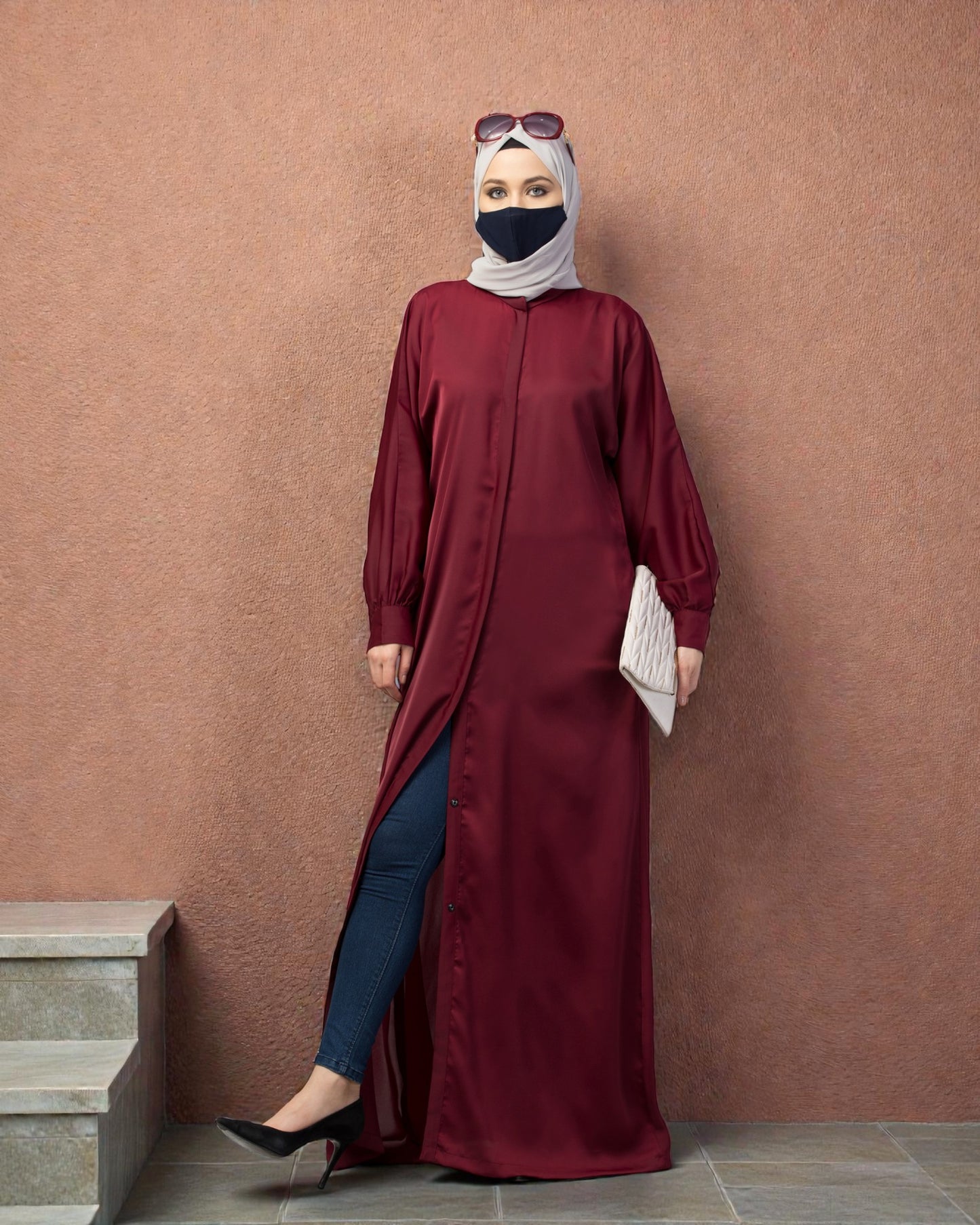 Front Open Nida Abaya With Cuff & Placket