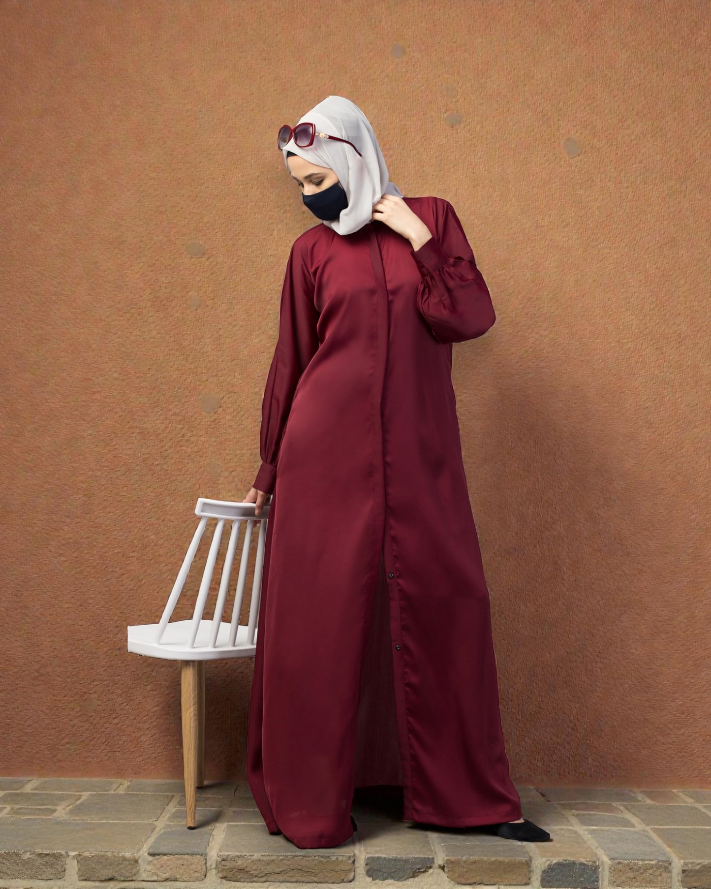 Front Open Nida Abaya With Cuff & Placket