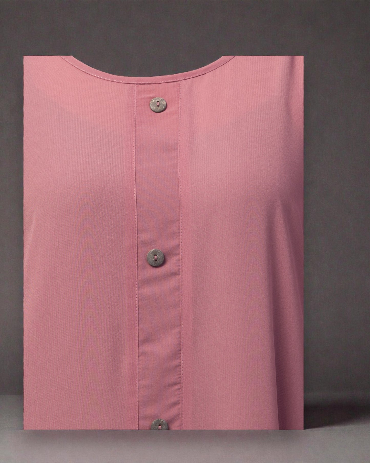 Closed Abaya With Show Buttons & Pleated Hem