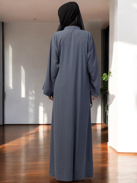 Front Open Abaya With Kimono Sleeves & Belt