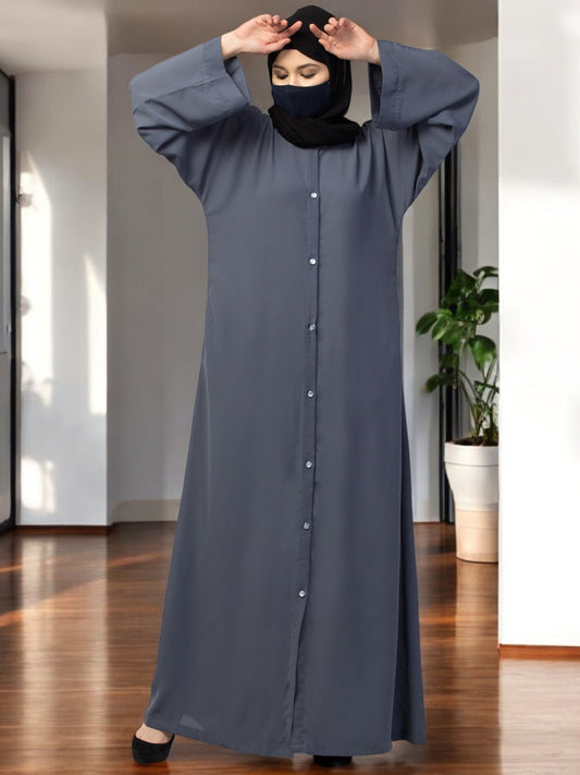 Front Open Abaya With Kimono Sleeves & Belt