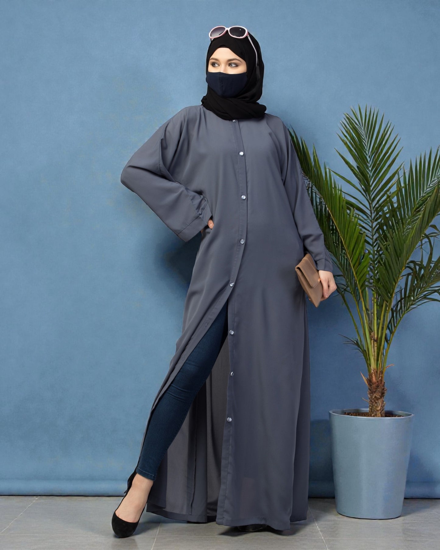 Front Open Abaya With Kimono Sleeves