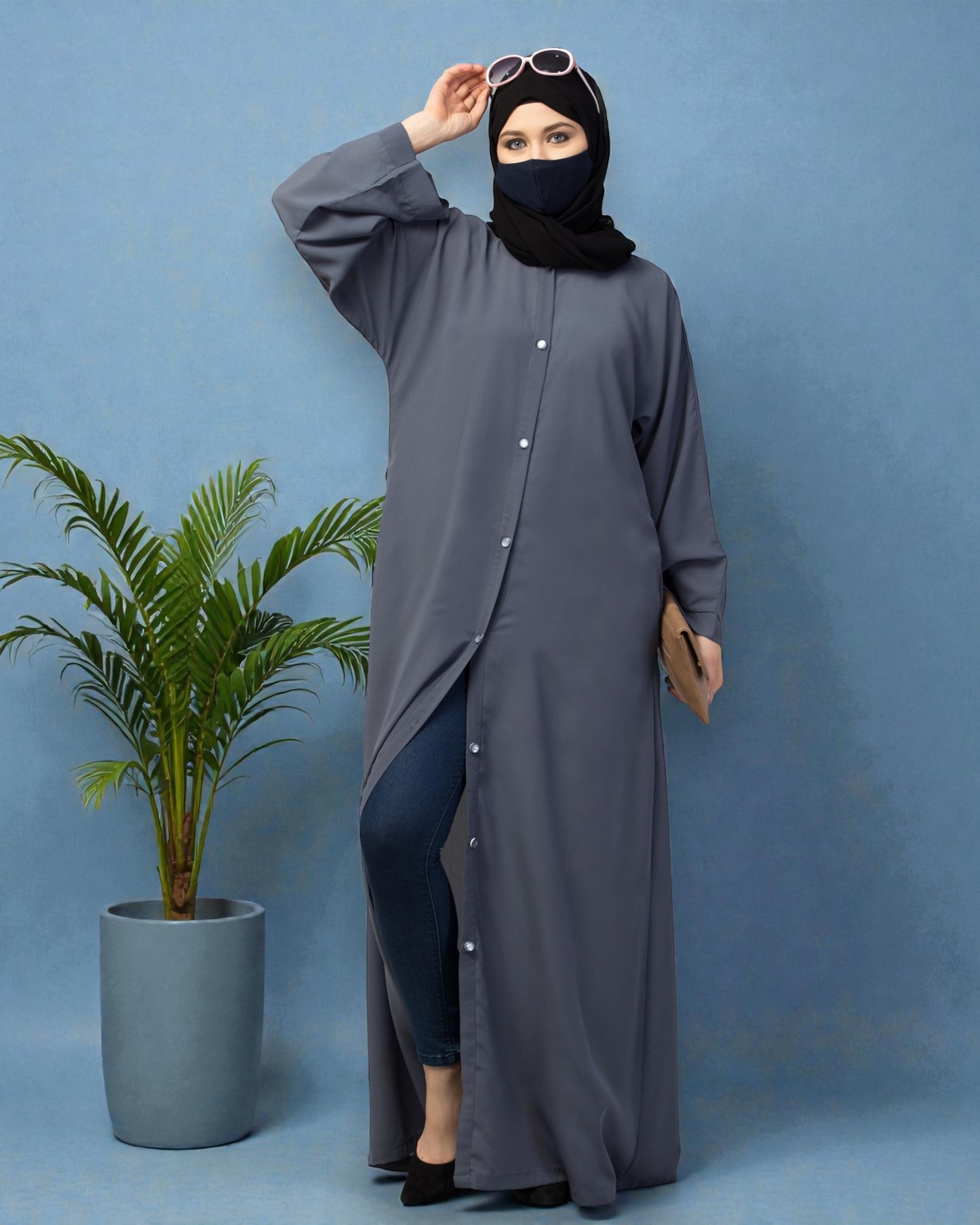Front Open Abaya With Kimono Sleeves