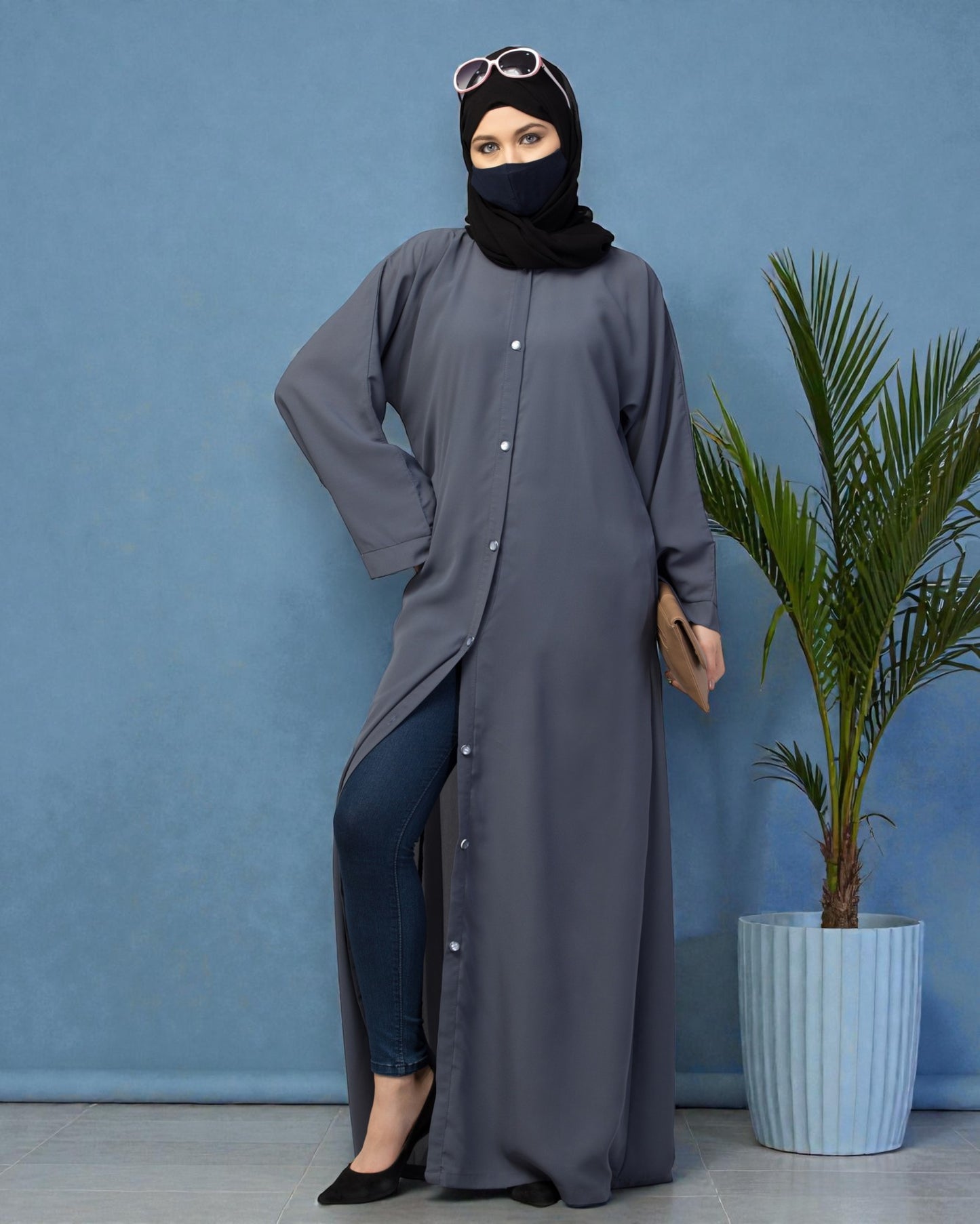 Front Open Abaya With Kimono Sleeves