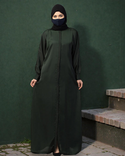 Front Open Nida Abaya With Cuff & Placket