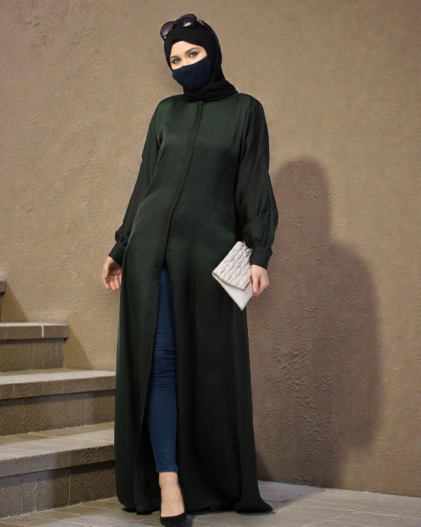 Front Open Nida Abaya With Cuff & Placket