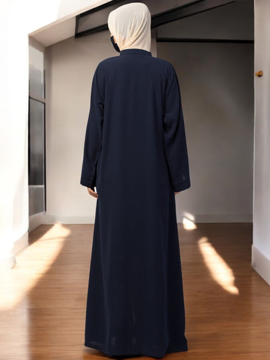 Front Open Abaya With Kimono Sleeves & Belt