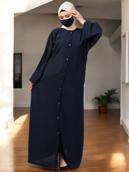 Front Open Abaya With Kimono Sleeves & Belt