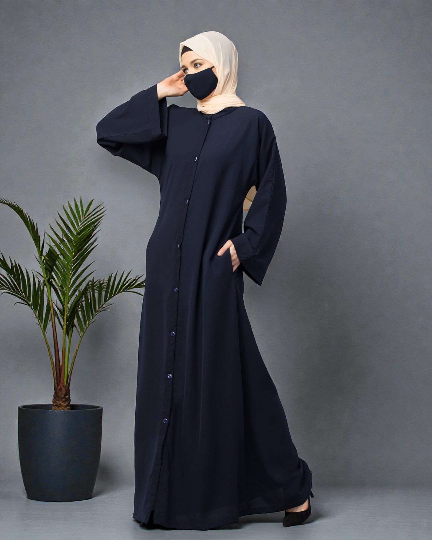 Front Open Abaya With Kimono Sleeves