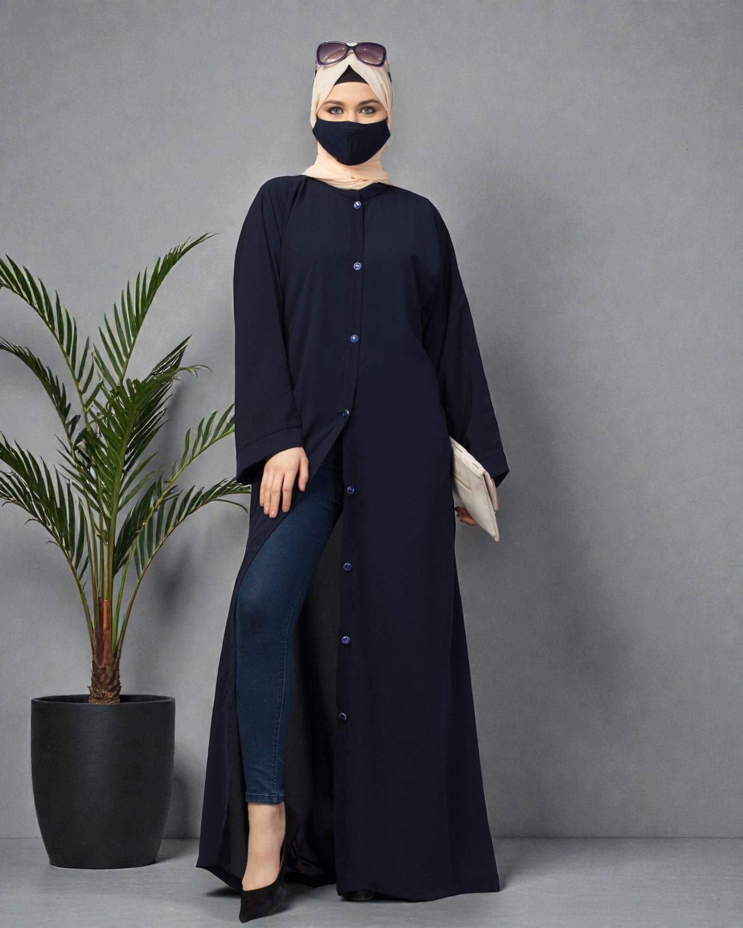 Front Open Abaya With Kimono Sleeves