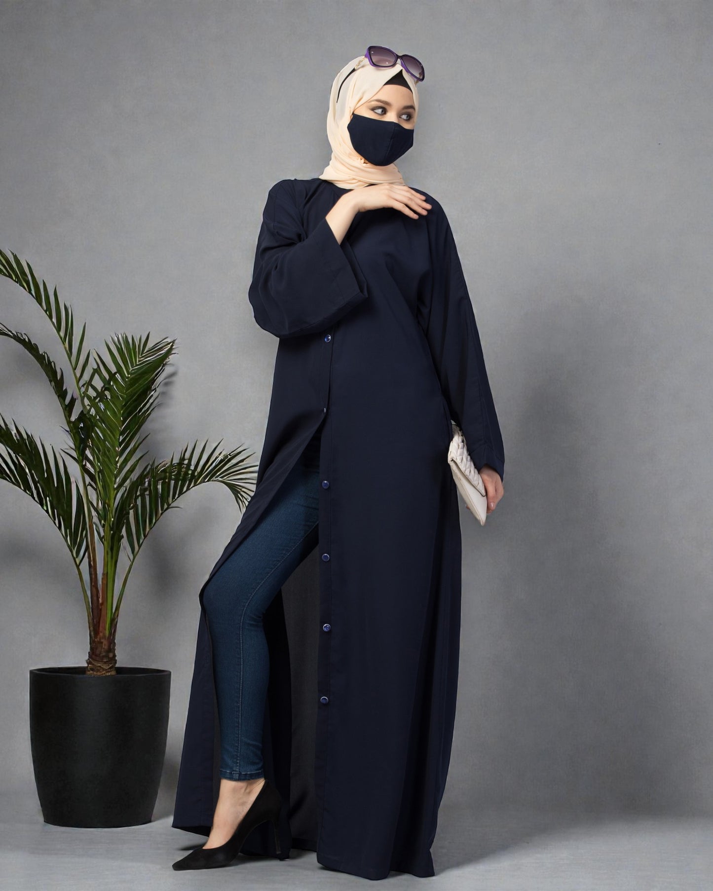 Front Open Abaya With Kimono Sleeves
