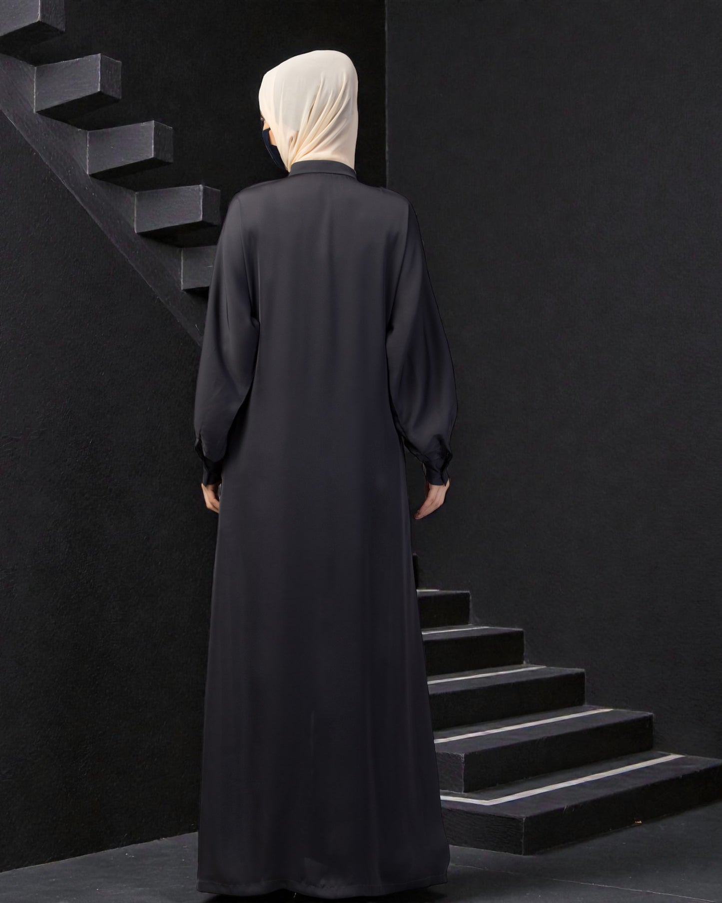 Front Open Nida Abaya With Cuff & Placket