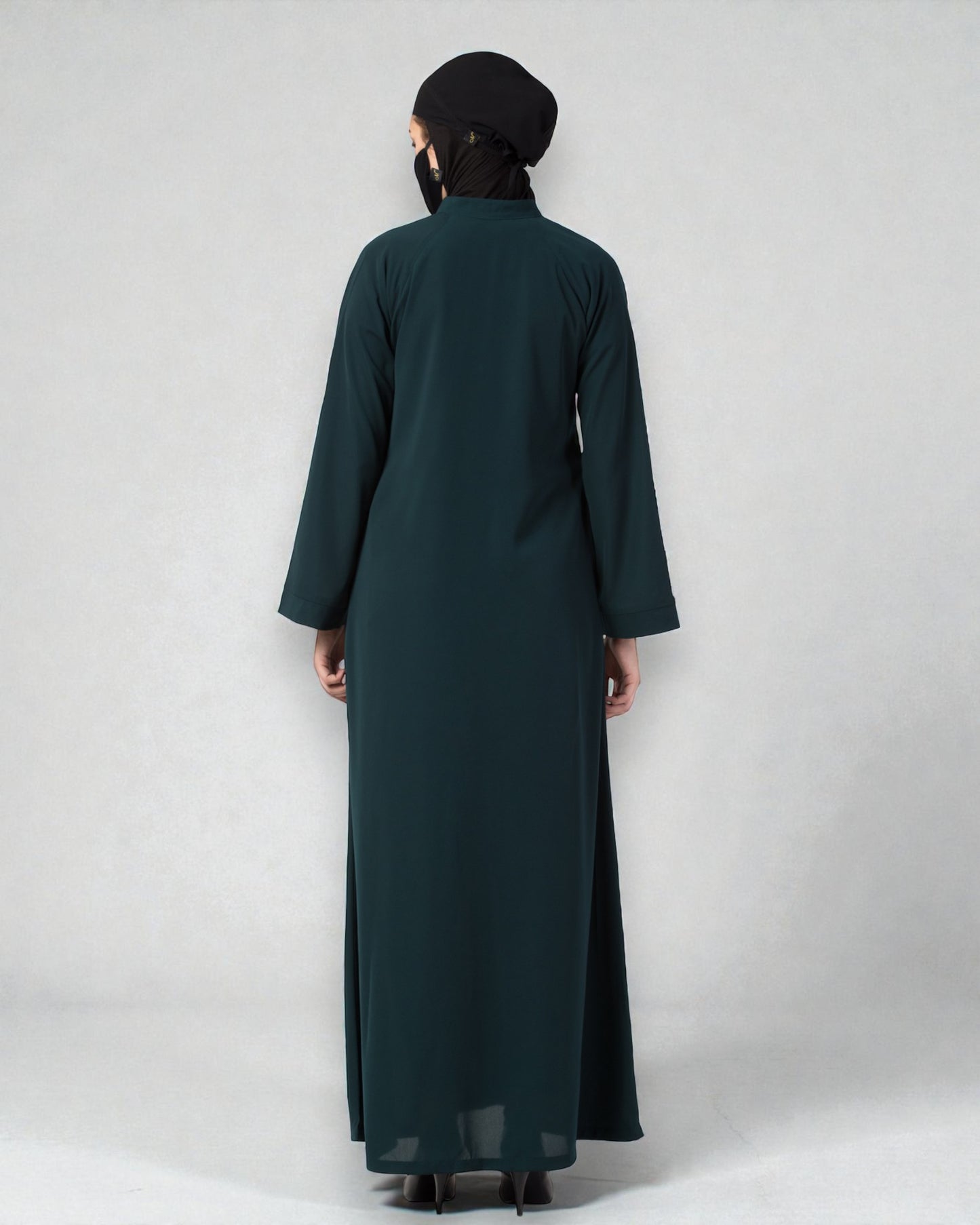 Musheco Front Open Abaya In Firdaus Fabric With Kimono Sleeves