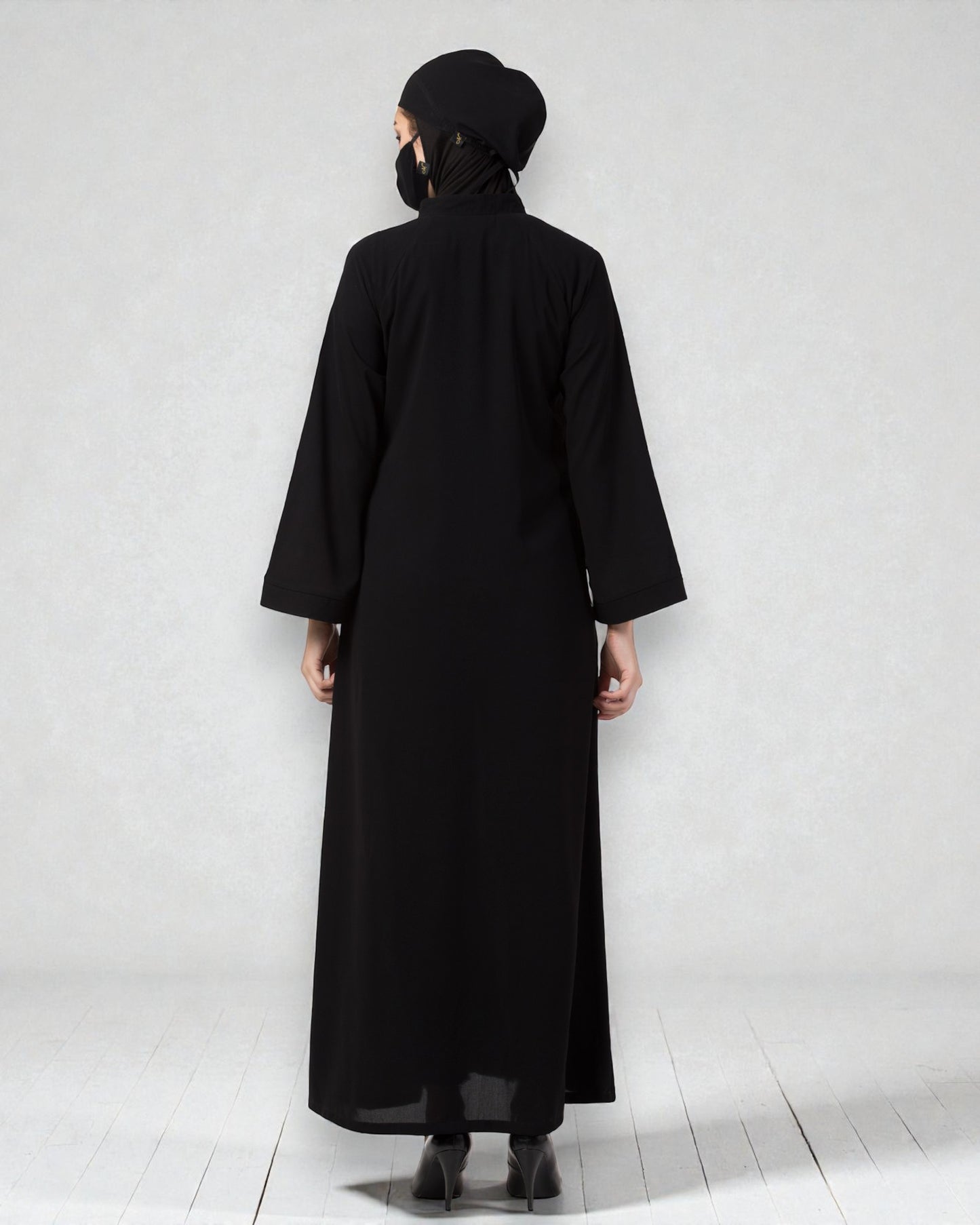 Musheco Front Open Abaya In Firdaus Fabric With Kimono Sleeves