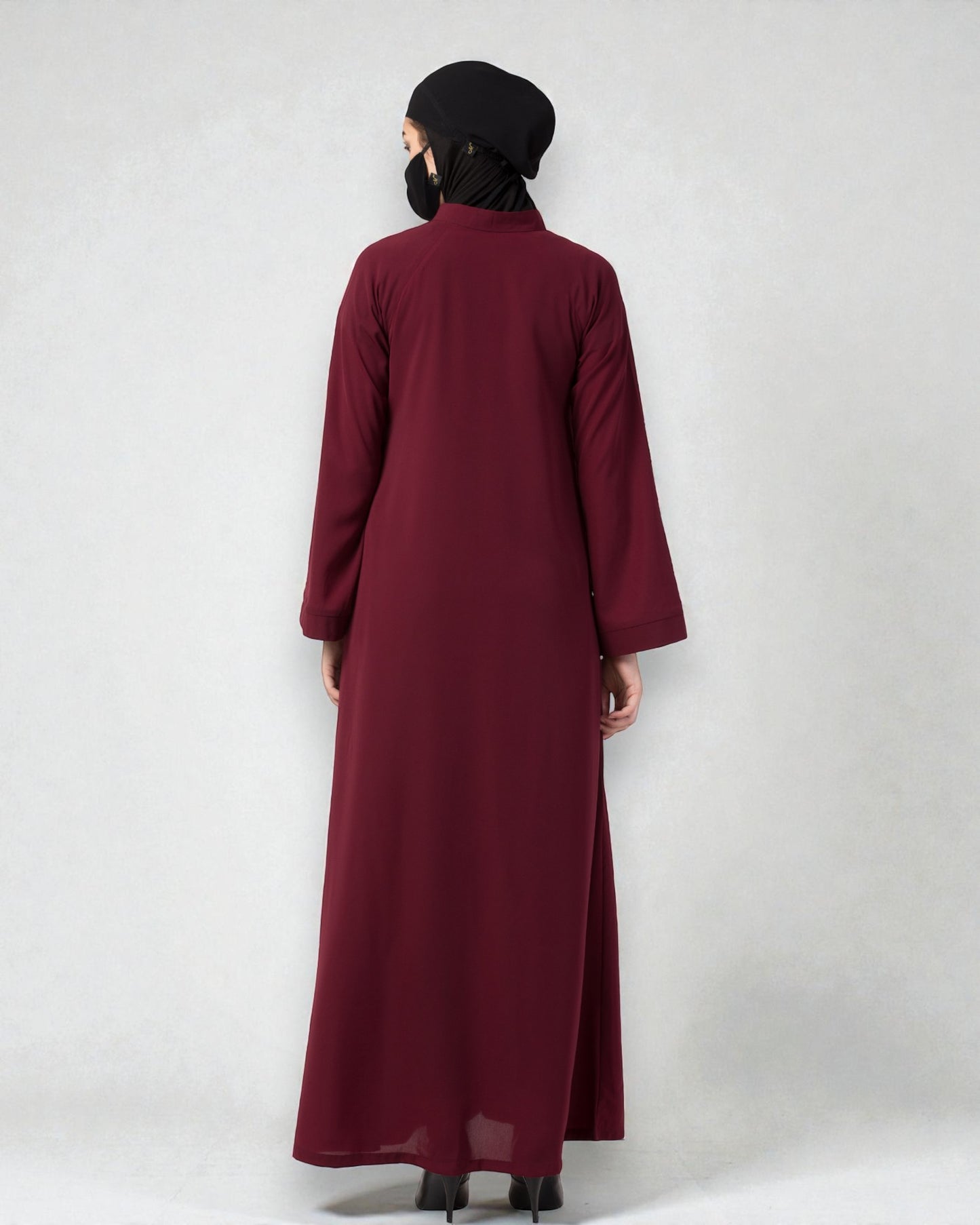 Musheco Front Open Abaya In Firdaus Fabric With Kimono Sleeves