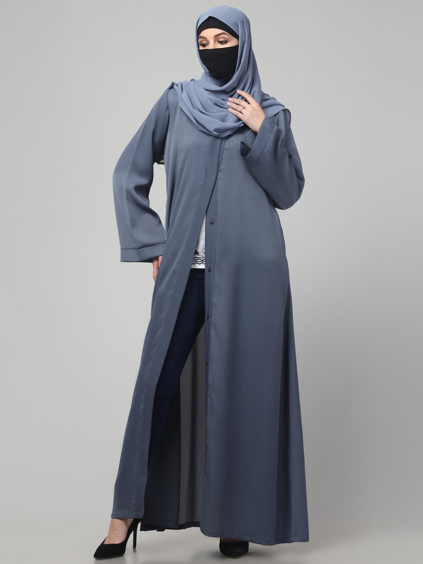 Front Open Abaya in Zoom Imported Fabric – Elegant Texture & Everyday Comfort