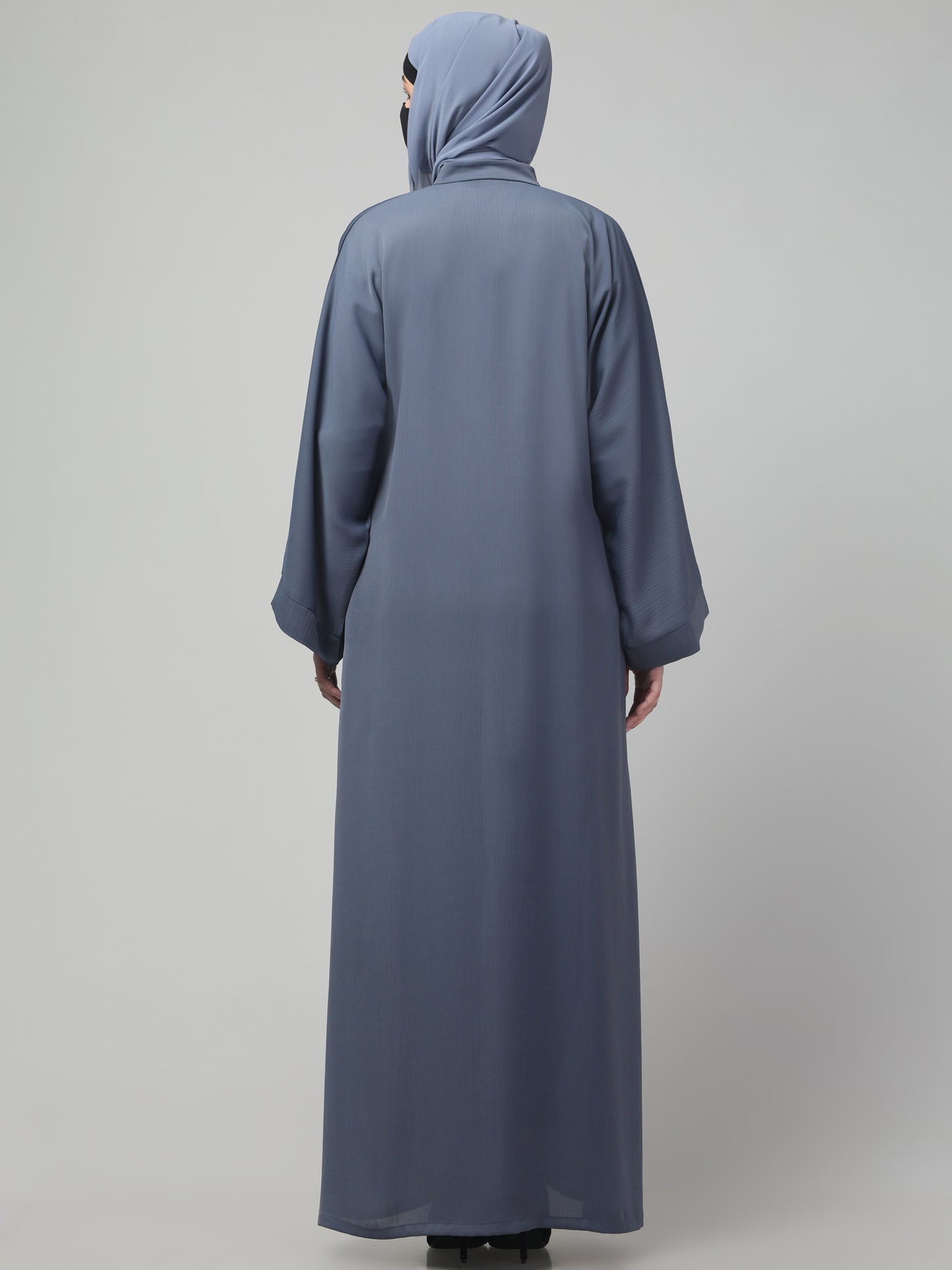 Front Open Abaya in Zoom Imported Fabric – Subtle Elegance with a Crushed Texture