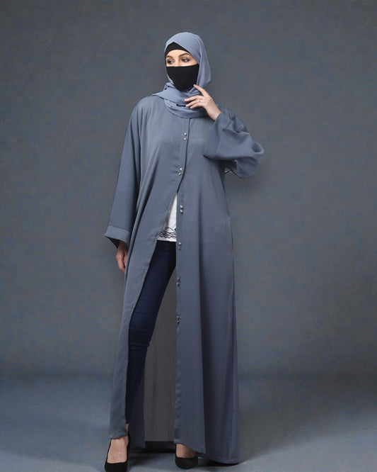 Front Open Abaya in Zoom Imported Fabric – Subtle Elegance with a Crushed Texture