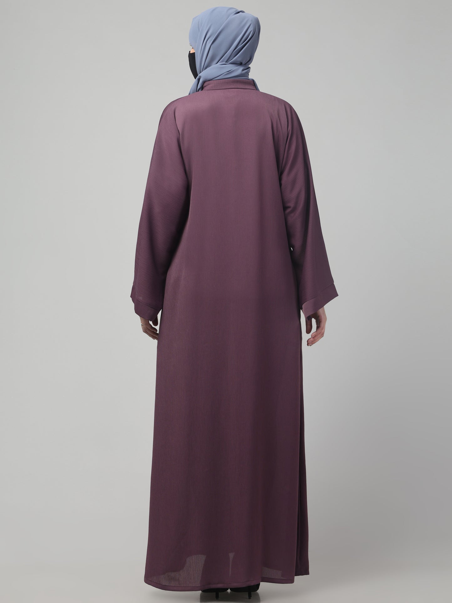 Front Open Abaya in Zoom Imported Fabric – Subtle Elegance with a Crushed Texture