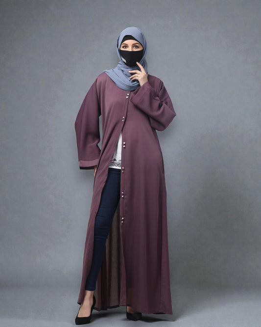 Front Open Abaya in Zoom Imported Fabric – Subtle Elegance with a Crushed Texture