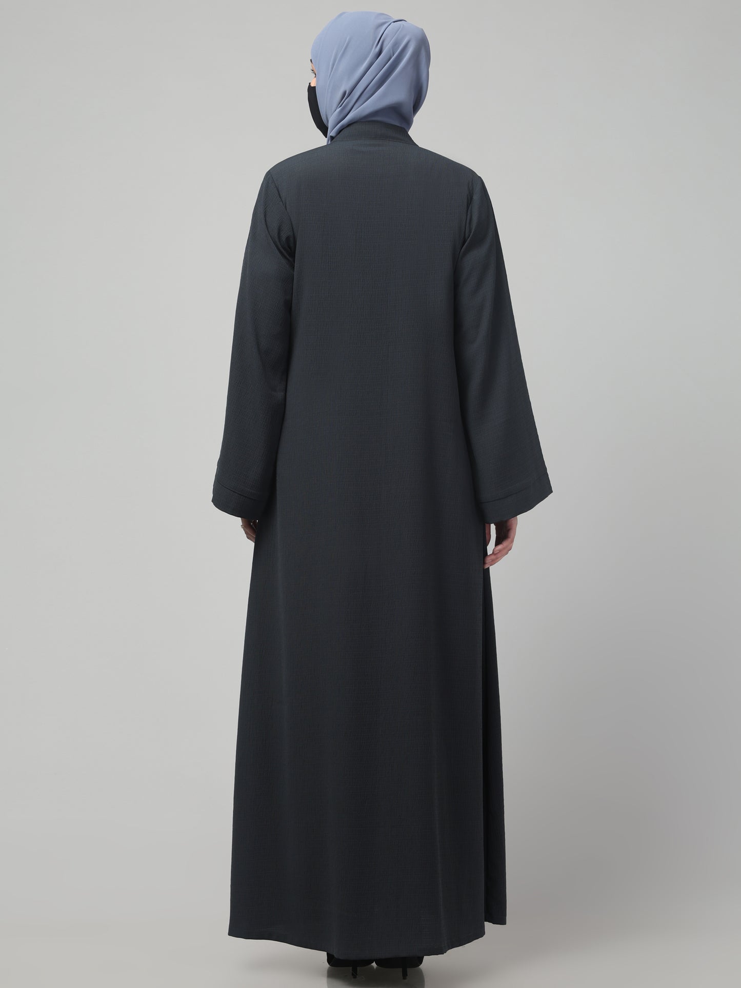 Front Open Abaya in Zamzam Crush – Subtle Elegance with a Crushed Finish