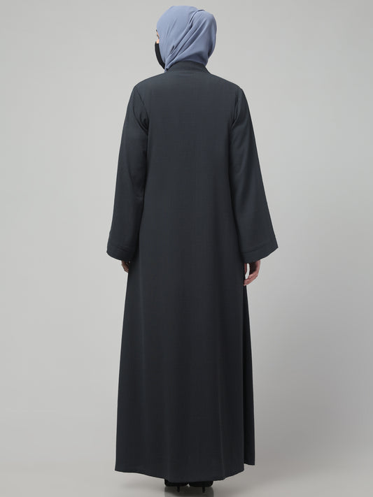 Front Open Abaya in Zamzam Crush – Subtle Elegance with a Crushed Finish