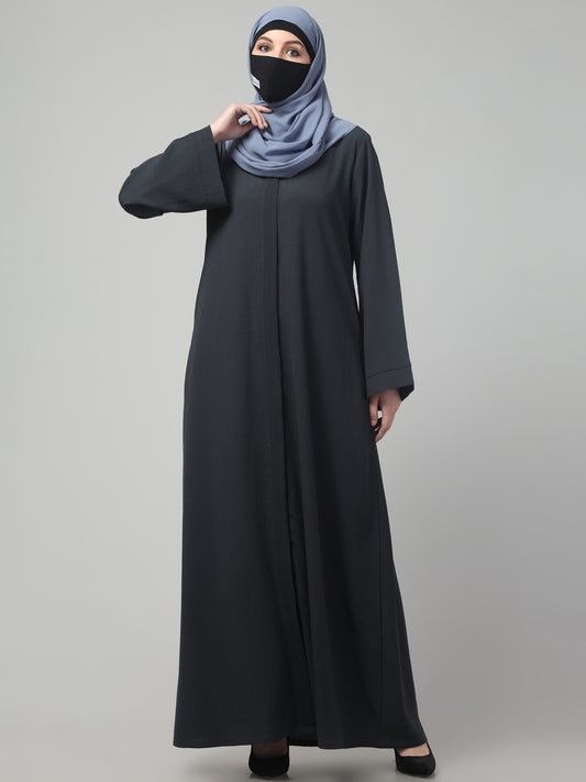 Front Open Abaya in Zamzam Crush – Subtle Elegance with a Crushed Finish