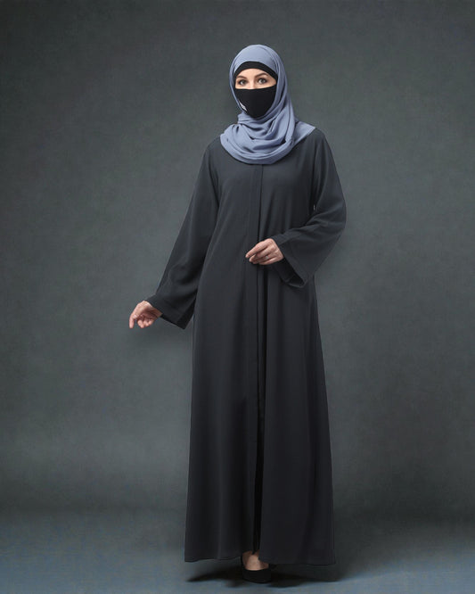 Front Open Abaya in Zamzam Crush – Subtle Elegance with a Crushed Finish