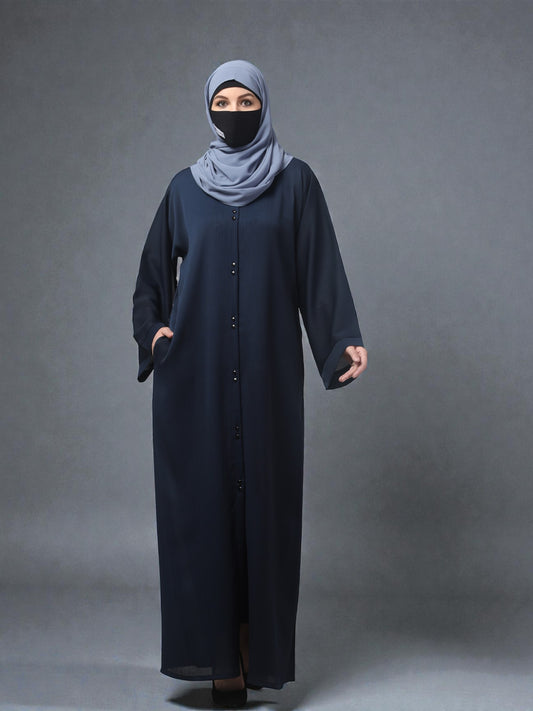 Front Open Abaya in Zoom Imported Fabric – Subtle Elegance with a Crushed Texture