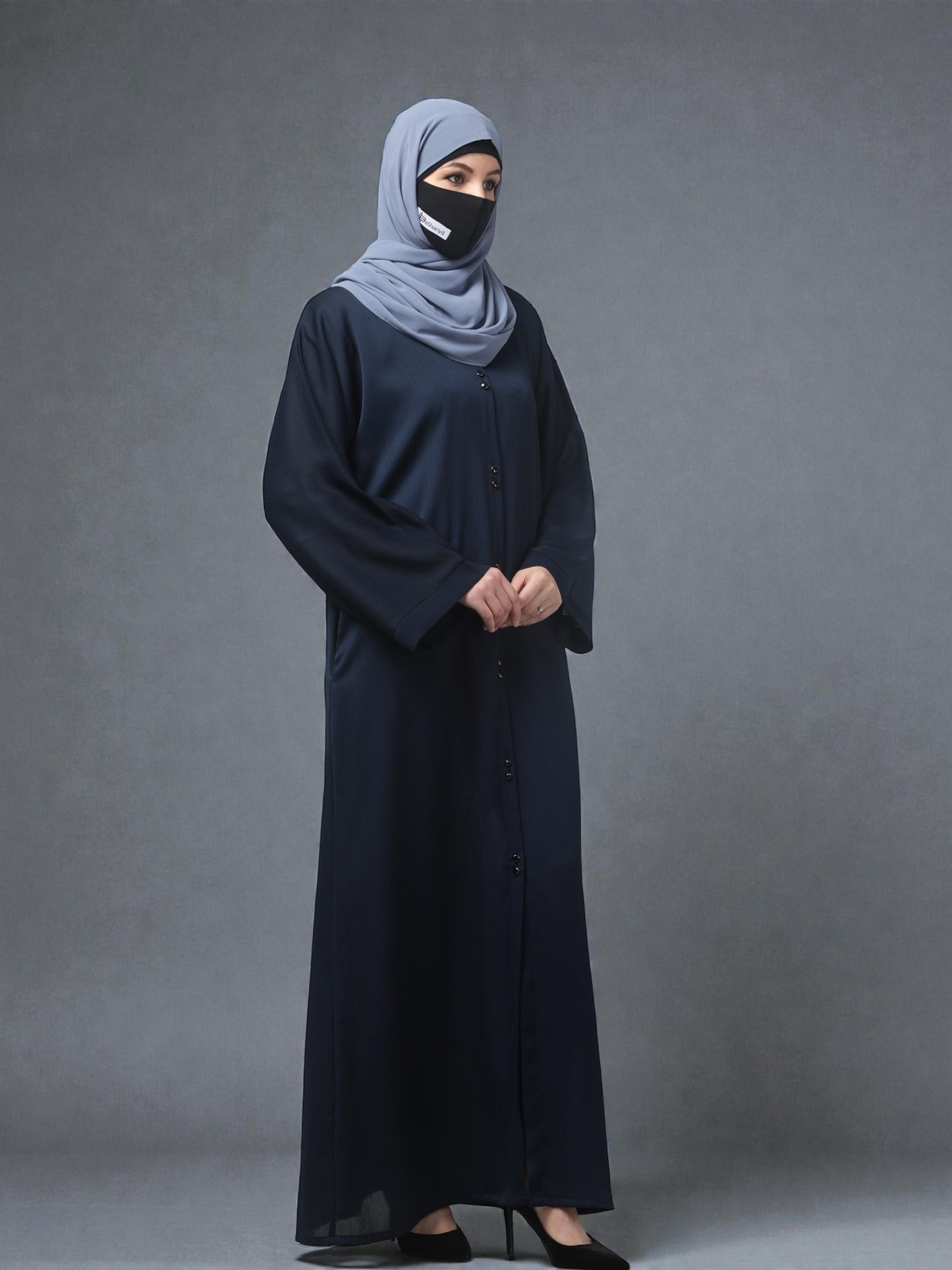 Front Open Abaya in Zoom Imported Fabric – Subtle Elegance with a Crushed Texture