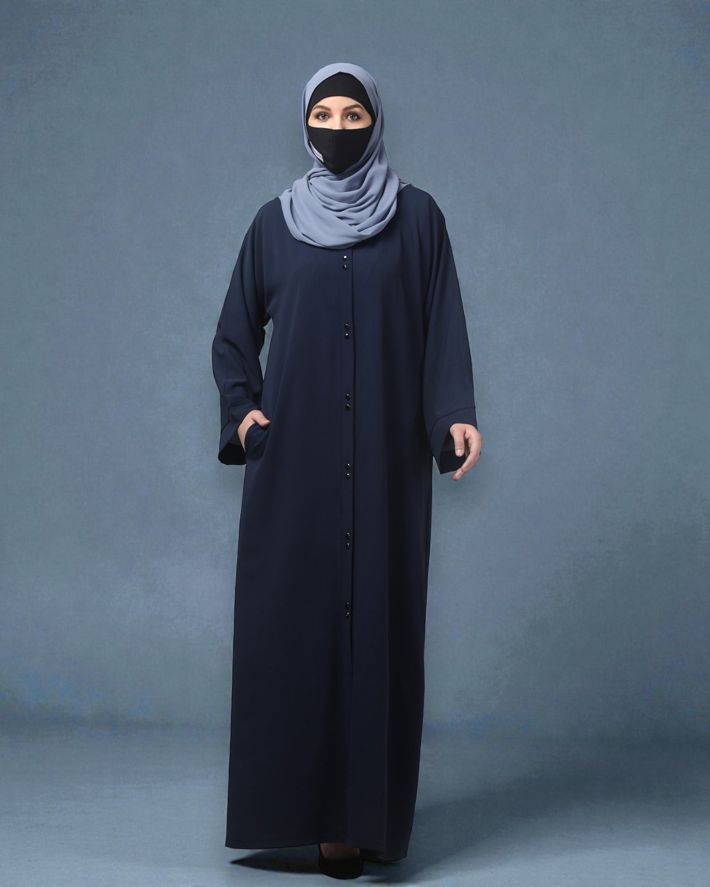 Front Open Abaya in CYE Crush Polyester – Subtle Texture & Timeless Elegance
