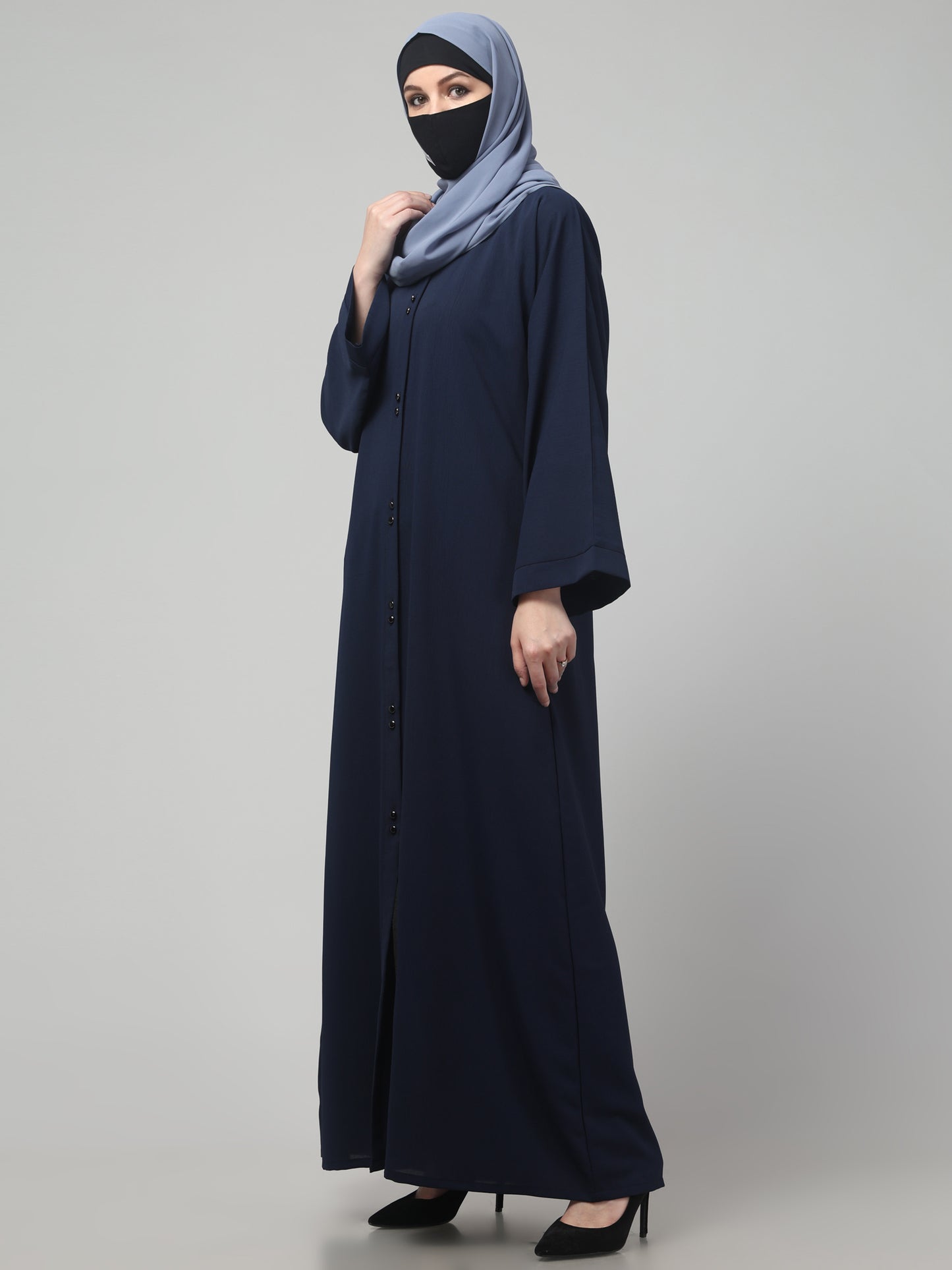 Front Open Abaya in CYE Crush Polyester – Subtle Texture & Timeless Elegance