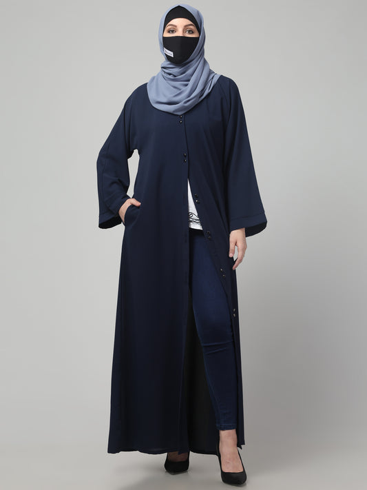 Front Open Abaya in CYE Crush Polyester – Subtle Texture & Timeless Elegance