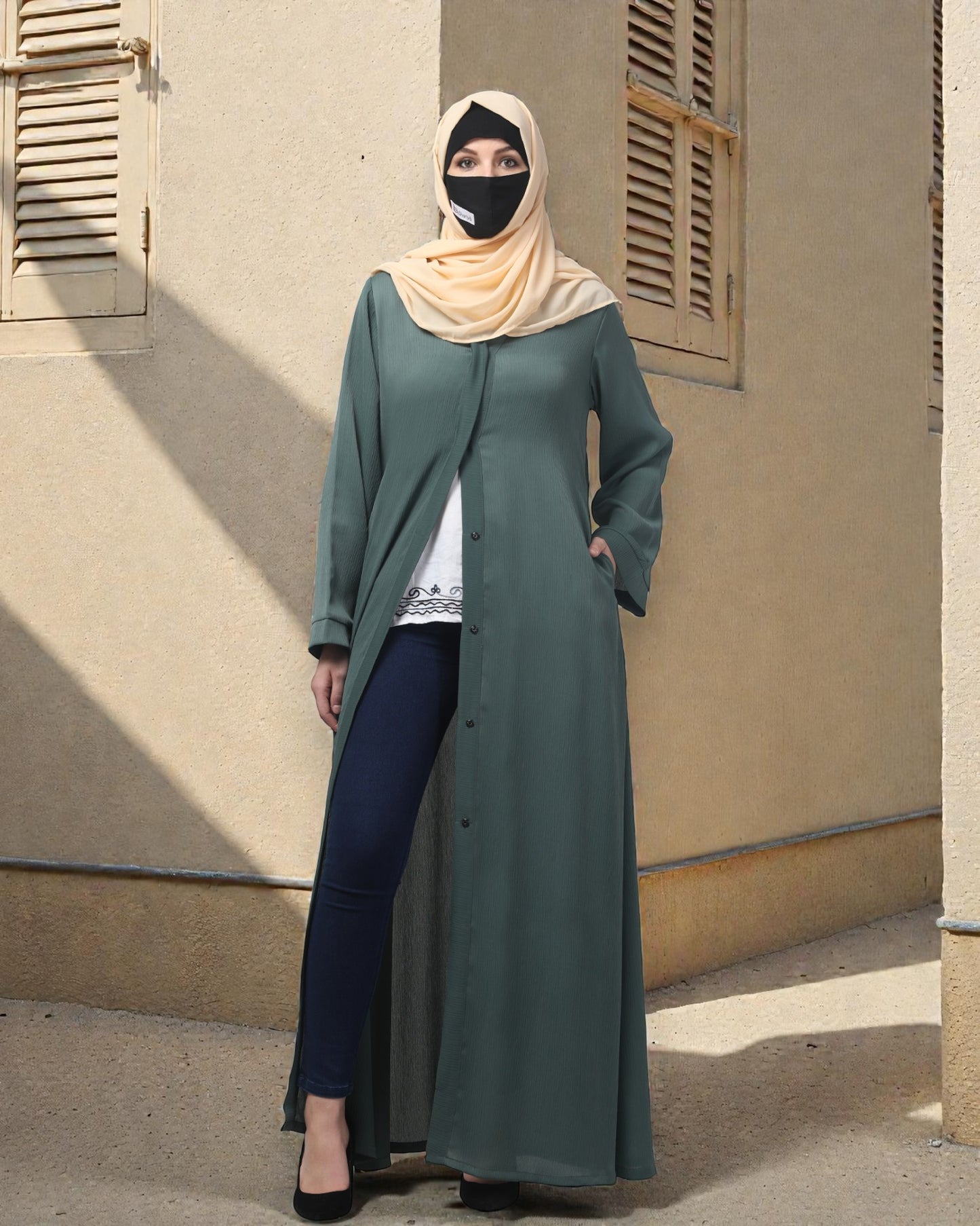 Front Open Abaya in Zoom Imported Fabric – Elegant Texture & Everyday Comfort