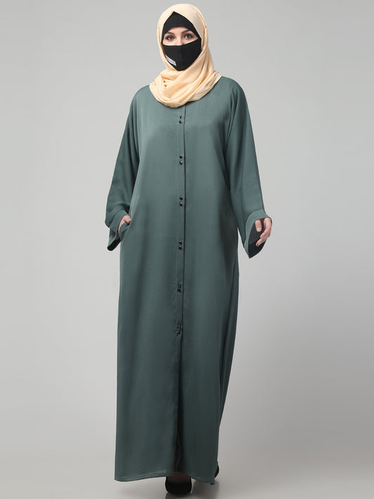Front Open Abaya in Zoom Imported Fabric – Subtle Elegance with a Crushed Texture