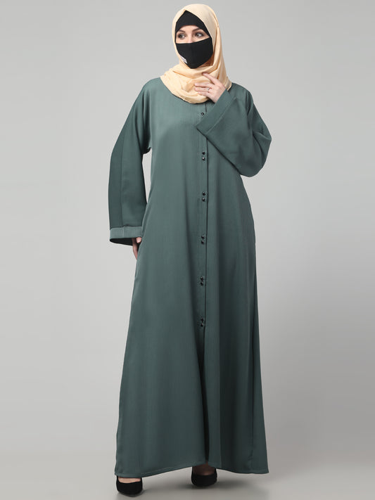 Front Open Abaya in Zoom Imported Fabric – Subtle Elegance with a Crushed Texture