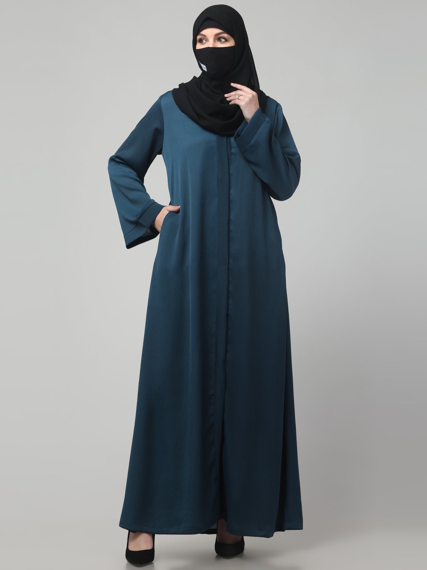 Front Open Abaya in Zoom Imported Fabric – Elegant Texture & Everyday Comfort