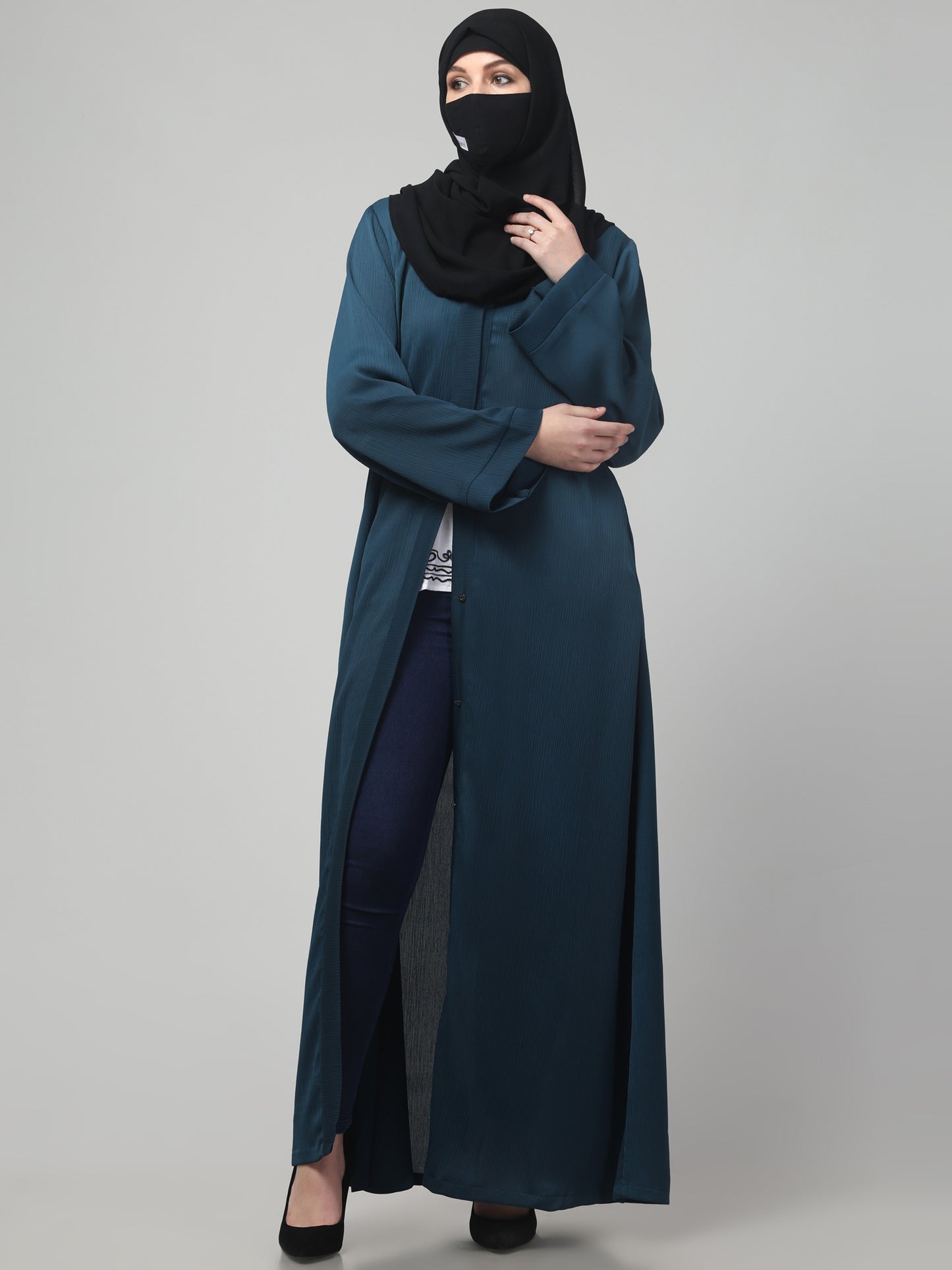 Front Open Abaya in Zoom Imported Fabric – Elegant Texture & Everyday Comfort