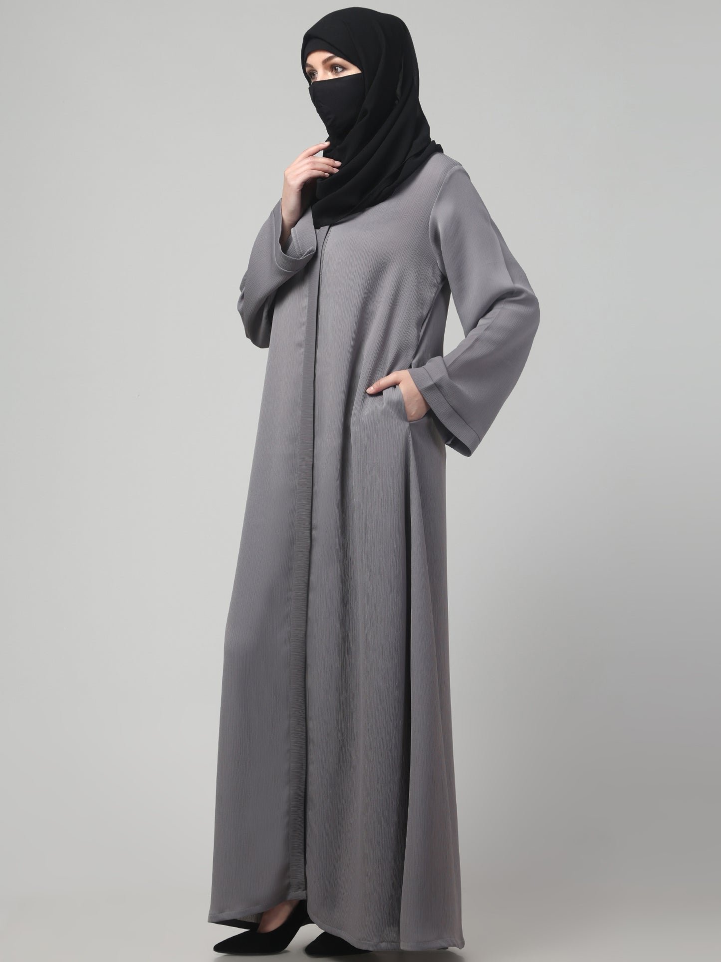 Front Open Abaya in Zoom Imported Fabric – Elegant Texture & Everyday Comfort