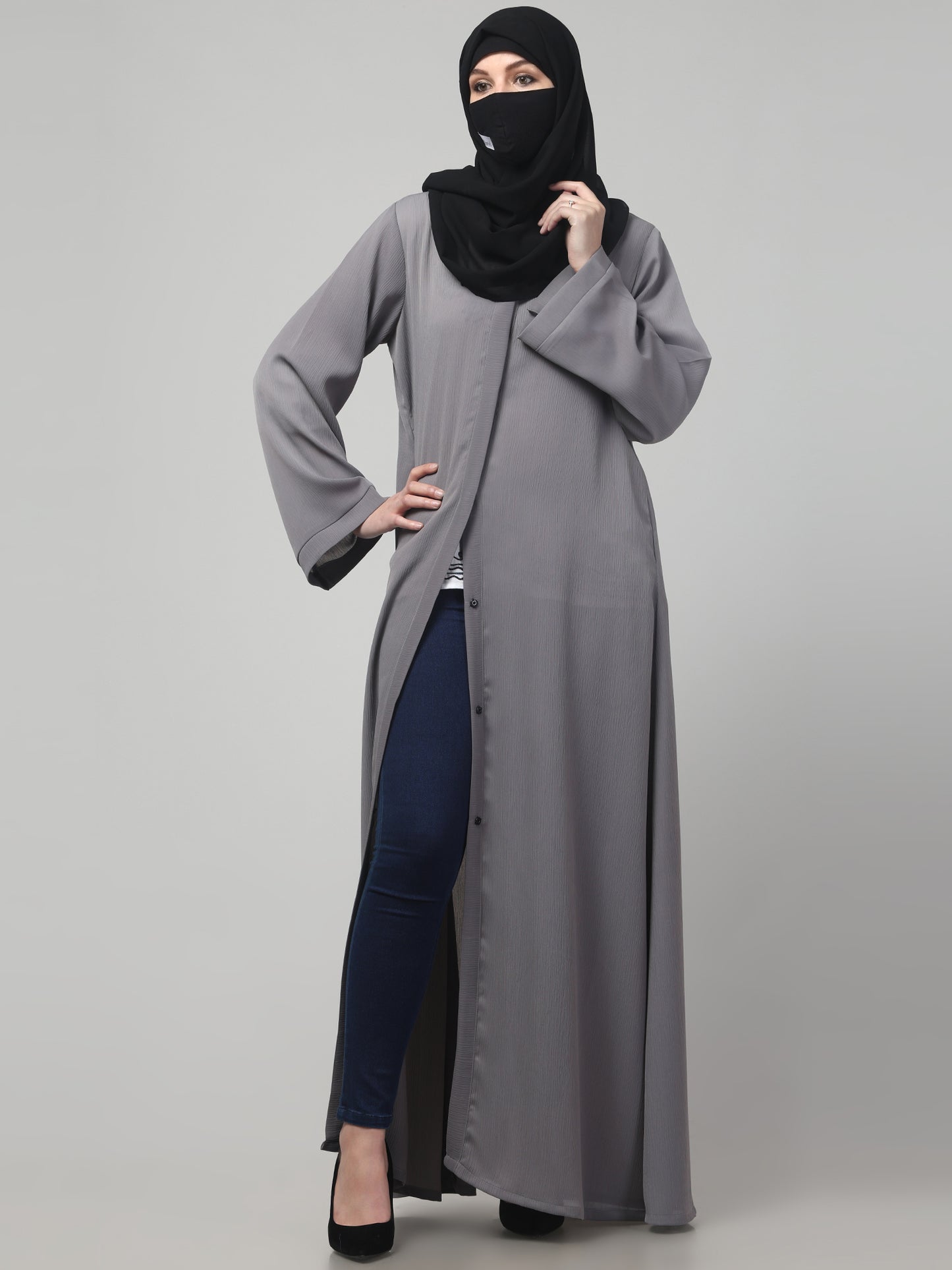 Front Open Abaya in Zoom Imported Fabric – Elegant Texture & Everyday Comfort