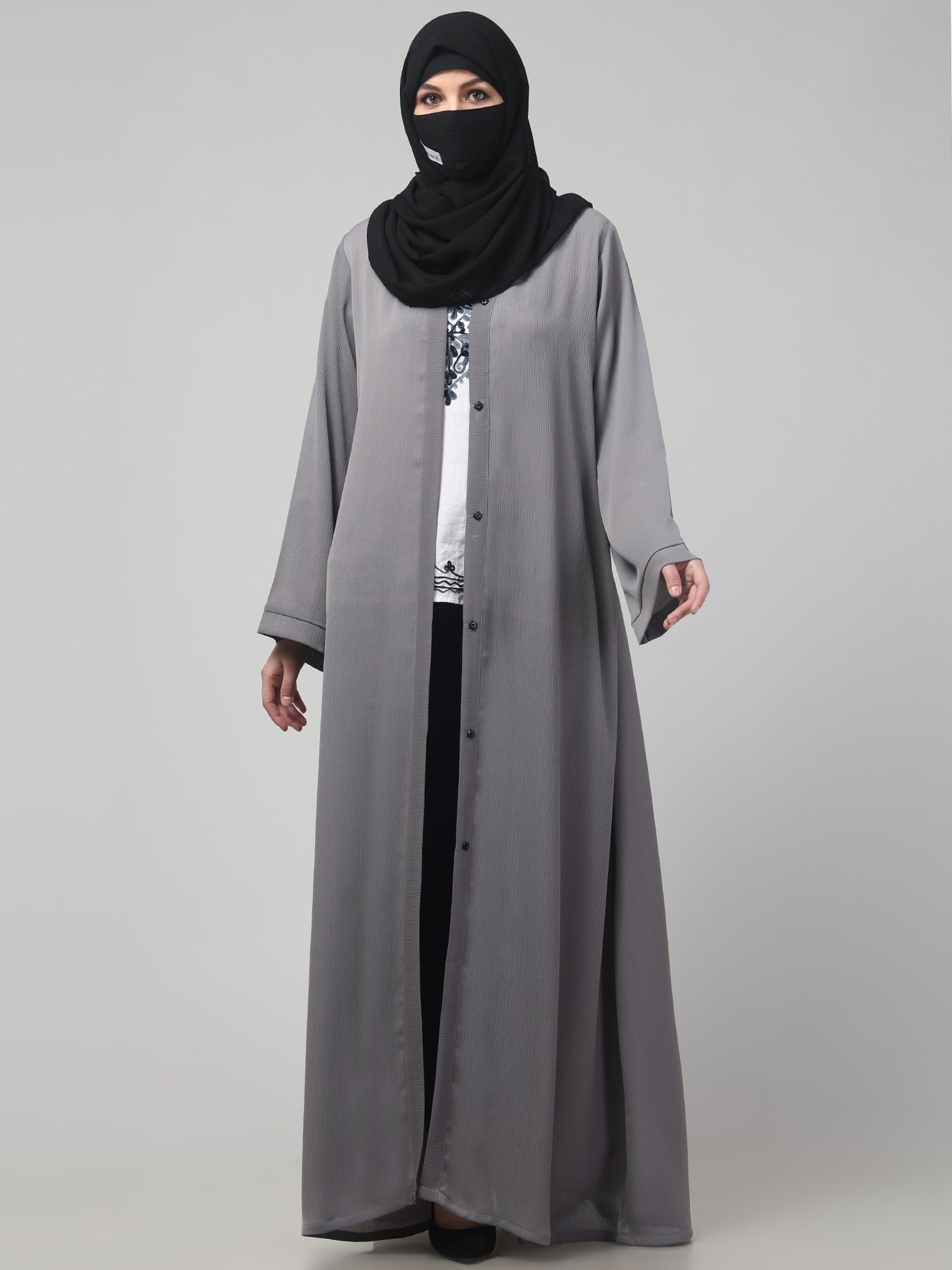 Front Open Abaya in Zoom Imported Fabric – Elegant Texture & Everyday Comfort