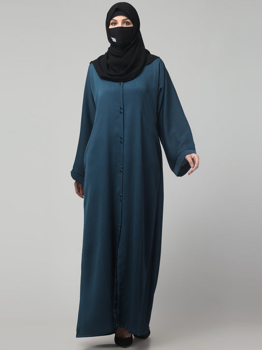 Front Open Abaya in Zoom Imported Fabric – Subtle Elegance with a Crushed Texture